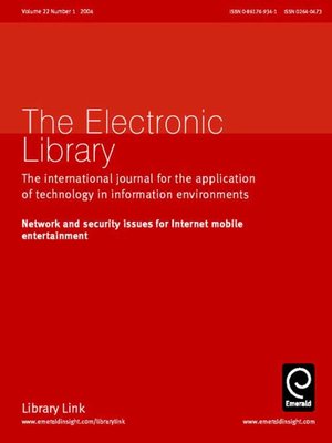cover image of The Electronic Library, Volume 22, Issue 1